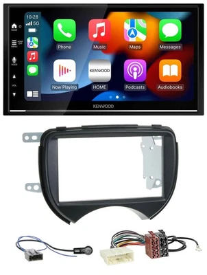 Kenwood DAB USB Bluetooth 2DIN MP3 Autoradio für Nissan Micra 10-13 schwarz - Bild 1 von 4