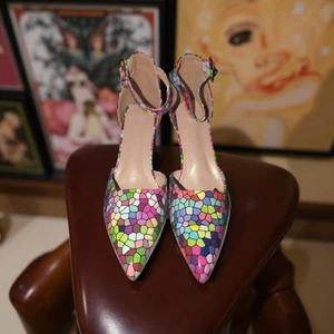 Pointed Toe New Geometric Chunky High Heels Women's Size 10 US 42 EURO - Picture 1 of 5