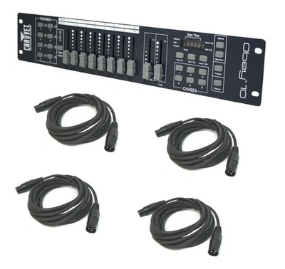 Chauvet DJ Lighting Obey 10 Compact 16Ch Stage Light Controller & (4) Dmx Cables - Image 1 of 3