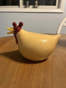 VINTAGE CBK LTD  FAT ROOSTER CHICKEN CERAMIC  FIGURINE TAN CRACKLE FINISH DECOR - Picture 1 of 5