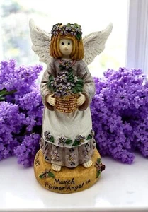 Linda Grayson March Flower Angel Figurine Violet Birthday Flower 1995  - Picture 1 of 10