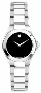 MOVADO Women's Classic Silver/Black Stainless Steel Watch Model 606334 - Picture 1 of 3