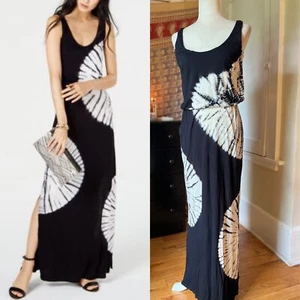 INC International Concepts Beaded Tie Dye Maxi Dress size small Black White - Picture 1 of 9