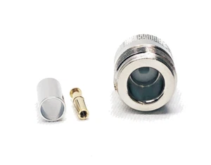 10pcs RF Connector N Female Crimp Teflon Insulation Nickel Plated LMR195 RG58 - Picture 1 of 8