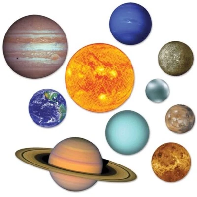 Solar System Space Cutouts Paper 10 Pack Solar System Spaceship Party Decoration - Image 1 of 2