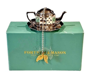 Colador y bandeja de té enchapados en plata Fortnum & Mason descontinuados RARO - Imagen 1 de 5