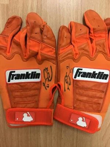 PHILLIP EVANS Autographed Game-Used Batting Gloves Orange Franklin JSA ~ M#19 - Picture 1 of 1