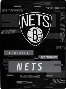 Northwest NBA Brooklyn Nets Raschel Royal Plush Throw Blanket 60" x 80" New - Picture 1 of 6