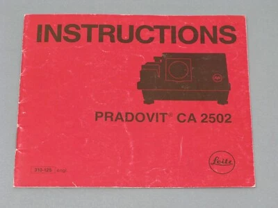 Leitz Pradovit CA 2502 Slide Projector Instruction Manual - Image 1 of 4