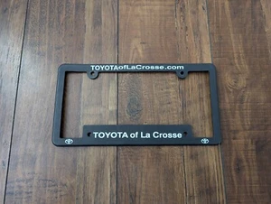 Toyota Of La Crosse Wisconsin Black Dealer Plastic License Plate Frame - Picture 1 of 2
