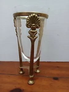 Vintage Kerzenständer Klarglas mit Messingständer 8x4 - Bild 1 von 7