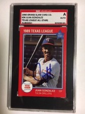 1989 Texas League Juan Gonzalez Signed Autographed Tulsa Drillers RC SGC Cert.