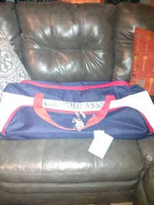 NWT Duffel Travel Gym Workout Bag US POLO Association Blue& red About 27" Long - Picture 1 of 8