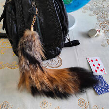 35cm/14" Real Fox Fur Tail Keychain Bag Purse Keyring Furry Pendant Cosplay Toys