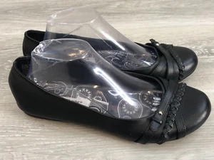 Zapatos planos de ballet Lower East Side para mujer 9 cuero trenzado negro vintage Y2k - Imagen 1 de 7