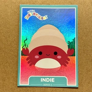 Squishmallow Indie the Crab ~ Holographic Foil ~ #62 ~ Series 1 Trading Card - Picture 1 of 2