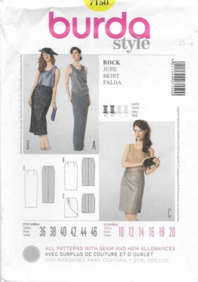 B109 BURDA 7150: SKIRTS SIZE 10-20 SEWING PATTERN - Image 1 of 2
