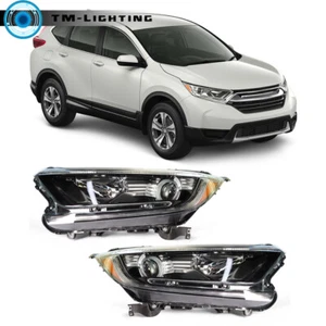 For Honda CR-V 2017-2020-2022 W/LED DRL Headlight Headlamp Black Left&Right Side - Picture 1 of 9