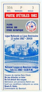 Boleto All Star Game 1982 Estadio Olímpico Montreal ¡EXCELENTE Estado!! - Imagen 1 de 2