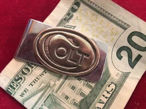 Money Clip: Brass oval with COLT logo on nickel clip - Picture 1 of 1