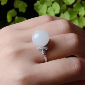 28.5ct Natural Clear White Phantom Ghost Specter Quartz Crystal S925 Silver Ring - Picture 1 of 6