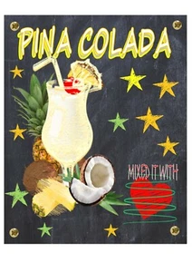 Pina Colada Door Wall Sign Pub Food Sign Bistro Sign Cocktail Bar Sign - Picture 1 of 1