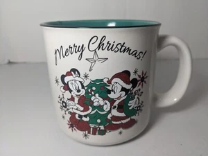 GUT - Vintage Disney Mickey und Minnie Frohe Weihnachten 20 Unzen Keramik Kaffeebecher - Bild 1 von 6