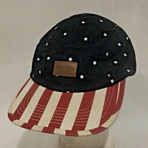 PATRIOTIC USA STERNE & STREIFEN 5 PANEL Kappe Canvas Erwachsene Unisex verstellbar - Bild 1 von 7