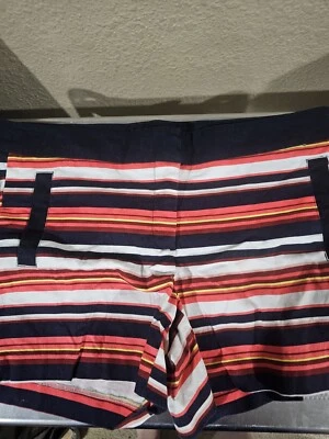 Pantalones Cortos Chinos Informales Cynthia Rowley Coloridos a Rayas Para Mujer Talla 10 Entrepierna 4.5" Foto 1 de 4