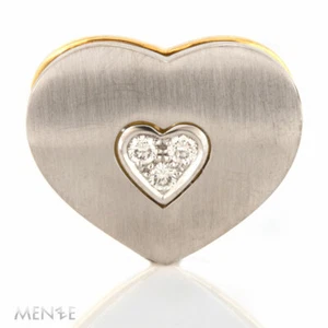 Herz Anhänger in 750/- Weißgold + Gelbgold 3 Diamanten 0,15 ct. (22446) - Bild 1 von 9