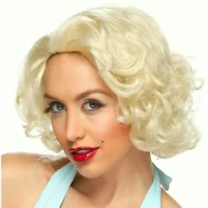 Parrucca Petite Bionda Corta Curl Bombshell Marilyn Bomb Shell anni 50 Bellezza Halloween - Foto 1 di 4