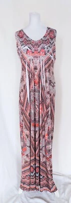 Apt. 9 Women’s Size Medium Sleeveless Maxi Dress Orange Brown Stretch Rhinestone - Image 1 of 4