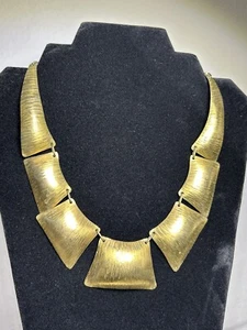 Collana Vintage RARA Tito Testone Bariloche Ottone Brutalista Girocollo 15" (G3) - Foto 1 di 6