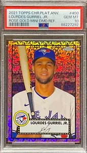 2021 Topps Chrome Platinum Lourdes Gurriel Jr/75 oro rosa diamante #400 PSA 10 - Foto 1 di 2