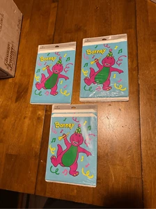 Vintage 90s Barney Dinosaur Hallmark Treat Bags Birthday Party 24 Pieces USA New - Picture 1 of 7