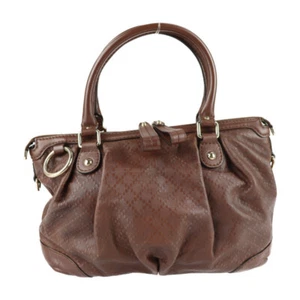 GUCCI Handbag 247902 Sukey Diamante 2WAY Shoulder Bag leather Brown - Picture 1 of 9