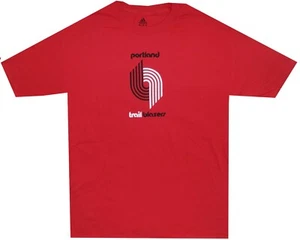 Portland Trail Blazers Throwback Adidas Red Logo T Shirt Clearance - Picture 1 of 1