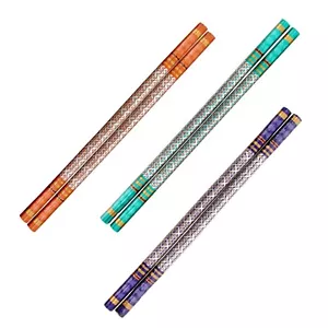Dandiya Sticks Set Wooden Pair Colourful Navratri Dandiya Raas Garba Sankheda - Picture 1 of 13