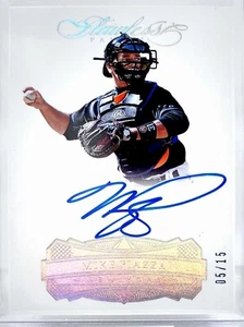 ๐ MIKE PIAZZA AUTO /15๐ 2017 FLAWLESS SIGNATURES METS DODGERS SIGNATURE SILVER - Picture 1 of 2