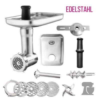 KITTY PROFESSIONAL® B-WARE Kitty Professional Edelstahl-Fleischwolf kompatibel mit KitchenAid V1