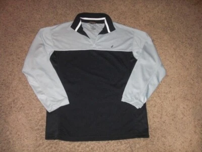 NAUTICA Gris Negro 1/4 Cremallera Atlético Manga Larga Jersey Camisa Hombre Mediano Foto 1 de 4