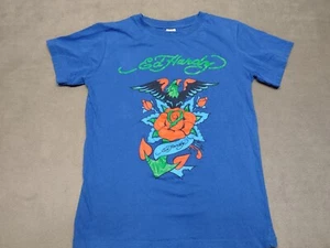Ed Hardy Kids Graphic Tee Size Large Blue Eagle Rose's - Picture 1 of 15