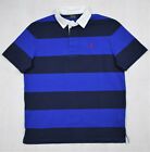 Polo Ralph Lauren Rugby Shirt Short Sleeve Blue Stripe Red Pony S Small NWT $90