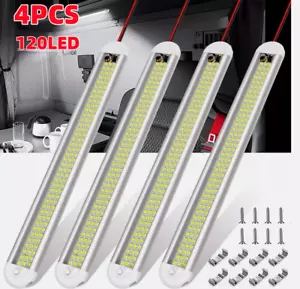 4X 12V 120 LED Car Interior Strip Lights Bar Light Car Van Caravan Boat Home Bus - Picture 1 of 12