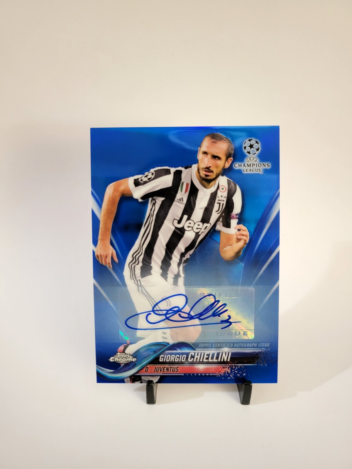 2017-18 Topps Chrome UCL Giorgio Chiellini Blue Refractor Auto #140/150 Juventus