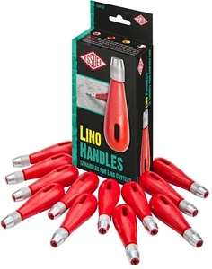 Essdee lin mangos de corte rojo paquete de 12 herramientas de corte linóleo ferreles de aluminio LH12 - Imagen 1 de 5