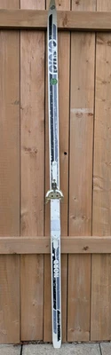 Vintage PINSO Snow ski SINGLE Skis Measure 77" WHITE and BLACK color finish - Image 1 of 4