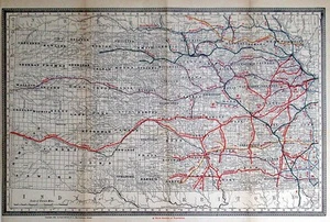 1885 KANSAS, SELTENE ANTIKE EISENBAHNKARTE, RAND MCNALLY - Bild 1 von 5