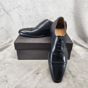 Zapatos Scarpazzo Para Hombre Talla 11 Luno Cuero Negro Con Cordones Puntera Oxford *NUEVOS CON ETIQUETAS* - Imagen 1 de 13