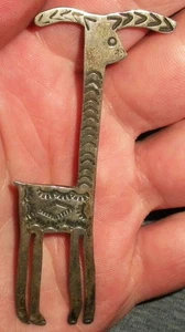 VINTAGE NAVAJO GIRAFFE STERLINGSILBER ANSTECKNADEL TOLLE STEMPELARBEIT vafo - Bild 1 von 7